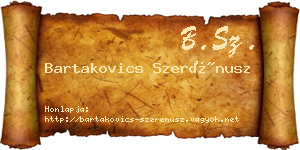 Bartakovics Szerénusz névjegykártya